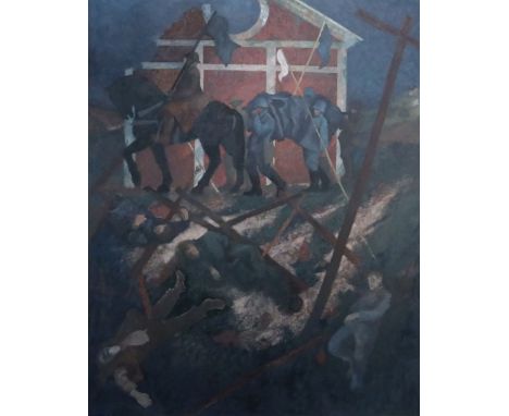 Gerald R. Jarman (British, 1930-2014)oil on canvasWW1 Series; 'Triumph of War'signed verso80 x 65.75in unframed.