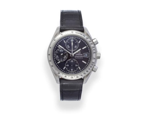 A Stainless Steel Automatic Calendar Chronograph Wristwatch, signed Omega, model: Speedmaster Date, ref: 3813.30.01, circa 20
