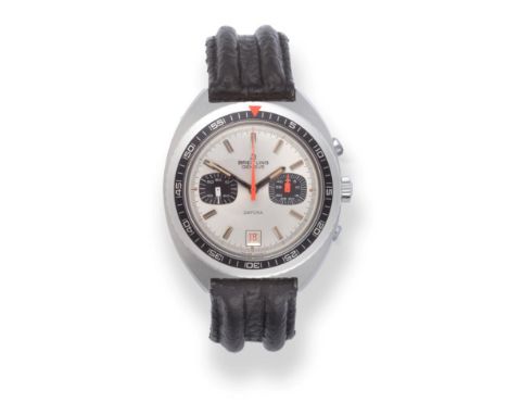 A Stainless Steel Calendar Chronograph Wristwatch, signed Breitling, Geneve, model: Datora, ref: 2034.3, circa 1975, lever mo