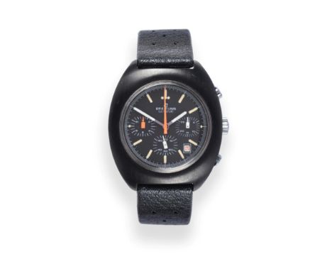 A PVD Coated Calendar Chronograph Wristwatch, signed Breitling, model: Long Playing, ref: 7103.3, circa 1970, (calibre Valjou