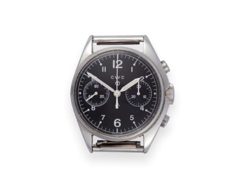 A Military Style Wristwatch, signed CWC, circa 2003, (calibre ETA/Valjoux 7760) lever movement signed, black dial with lumino