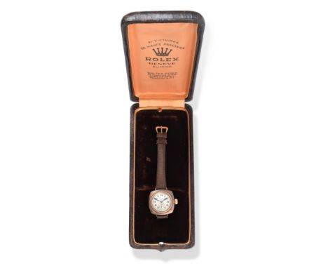 An Art Deco 9ct Gold Wristwatch, signed Rolex, Oyster Rolco, retailed by Northern Goldsmiths, circa 1928, lever movement sign