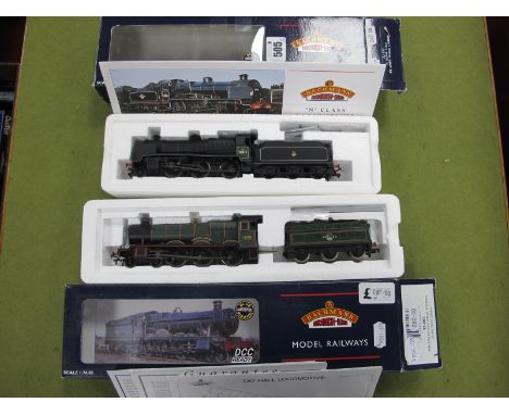 Two Bachmann 'OO' Gauge/4mm Boxed 4-6-0 Steam Locomotives and Six Wheel Tenders, Ref No.32-003 "Kinlet Hall" BR green R/No. 4