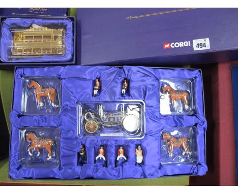 Corgi Queen Elizabeth II Golden Jubilee 1952-2002, #CC09901 State Landau Set, and CC25207 1:72nd scale fully closed gold plat