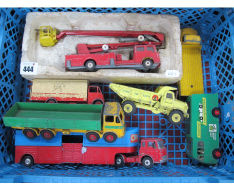 Seven Diecast Model Vehicles by Dinky, Corgi, including Simon Snorkel Fire Engine, Guy Van, Leyland Octopus, Leyland Comet Eu