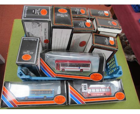 Twelve EFE 1:76 Scale Diecast Model Buses, including #16506 Leyland Atlantean - Sheffield City, #20607 Plaxton Pointer Dennis