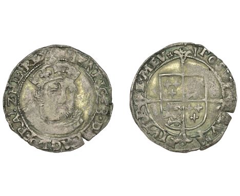 Henry VIII, Posthumous coinage, Groat, Tower, mm. arrow, bust 5, crescent in forks, pierced cross stops, 2.47g/3h (Whitton 3;