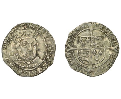 Henry VIII, Third coinage, Groat, Tower, mm. lis, bust 2, annulet in forks, trefoil stops, 2.49g/10h (Whitton A.3; N 1849; S 