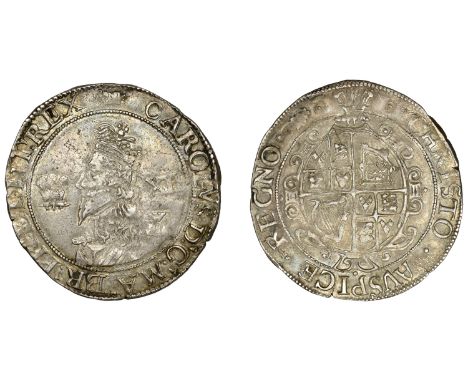 Charles I, Aberystwyth mint, Shilling, mm. book, small bust, large plume with bands, 5.89g/1h (Morr. B-2; SCBI Brooker 756; N