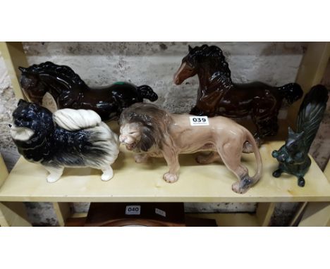 SHELF LOT OF ANIMAL FIGURES