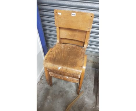 3 OLD VINTAGE SCHOOL CHAIRS 
