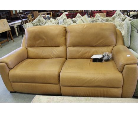 Tan, leather Hyde reclining sofa