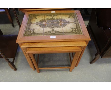 Nest of 3 tile topped tables
