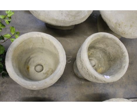 2 composite stone Mayan Urn planters