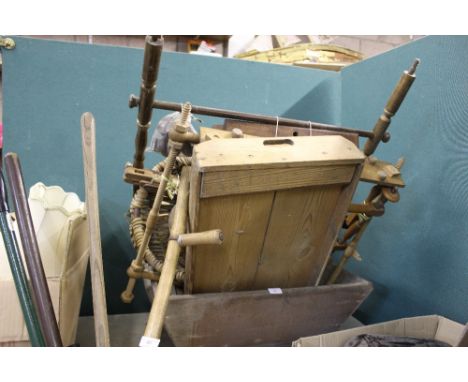 Pine Trough, Tray, Wicker Work Trug, Matting Framer, Folding Chairs etc