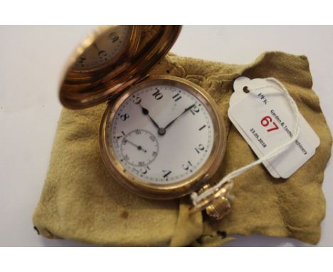 9ct gold Full Hunter keyless lever pocket watch