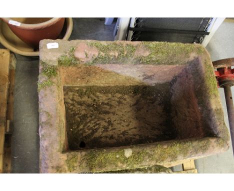 Antique large red sandstone trough