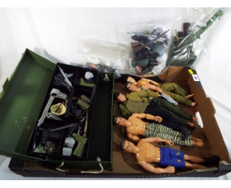 Action Man - a collection of Action Man figures to include some vintage, entitled Eagle Eyes, a military ammunition box conta