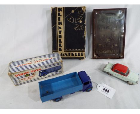 Dinky Toys - a Guy 4-Ton Lorry finished in two shades of blue, good+ to excellent in good+ original box, a Corgi Standard Van