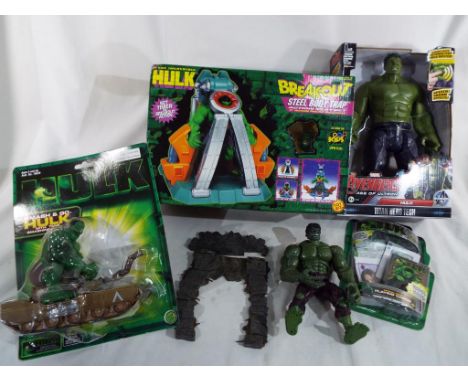 The Incredible Hulk - a collection of Incredible Hulk toys to include The Break Down Steel Body Trap action playset, sealed i