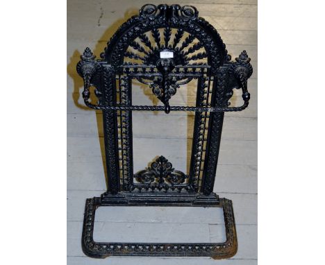 PAINTED WROUGHT IRON STICK STAND