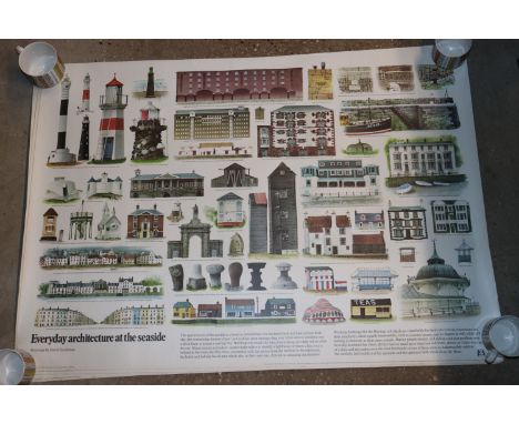 David Gentleman, four architectural prints circa 1975