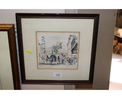 Spencer Tart, sketch of a street scene in Jeddah