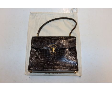 An Asprey of London vintage crocodile handbag 