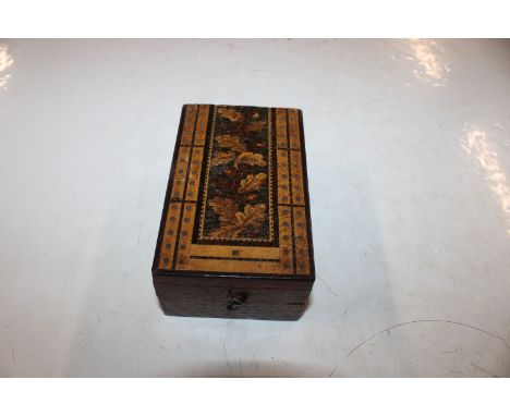 A Tunbridge ware type cribbage box 