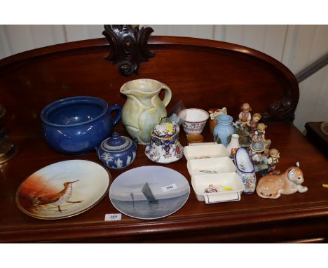 A quantity of Goebel figures; a USSR lion cub; a Royal Copenhagen plate; a Royal Worcester tea bowl; H. Branham blue glazed c