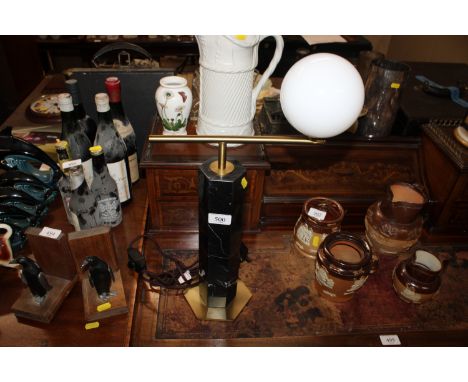 A Soho Home marble table lamp with glass globe shade 