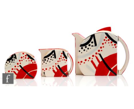 A Wedgwood Clarice Cliff hand painted tea set decorated in the Carpet pattern, number 191 in a limited edition of 250, printe