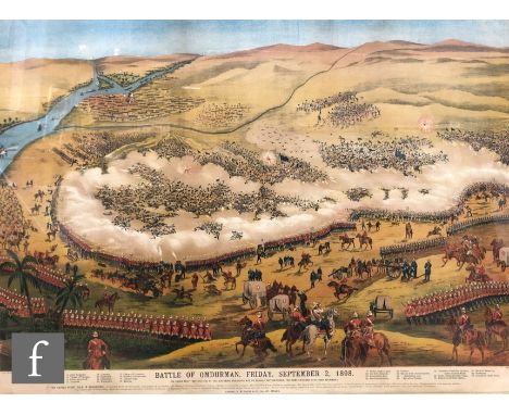 AFTER A. SUTHERLAND (LATE 19TH CENTURY) - 'The Battle of Omdurman, Friday, September 2nd., 1898', chromolithograph, framed, 5