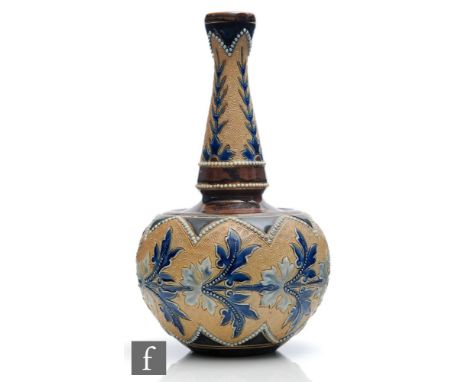 A late 19th Century Royal Doulton 'Art Union of London' vase of globe and shaft form decorated by Eliza Simmance and&nbsp;Emi