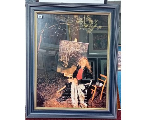 Robert Lenkiewicz (1941-2002) an exhibition 'Landscape' poster, framed and glazed, overall size 74cm x 59cm, together with a 
