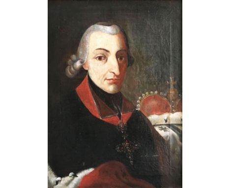 Portrait Franz Ludwig von Erthal (1730 - 1795), Fürstbischof von Würzburg und Bamberg, Öl/Lwd 60,5 x 44 cm, Altersspuren