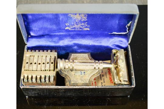 A Wilkinson Sword Co. Travelling razor set, with days of the week blades.