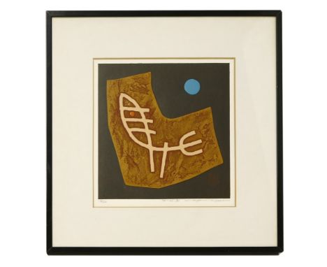 A collection of four Japanese woodblock prints, by Haku Maki (1924–2000), comprising: 76-25 (HORSE), of the kanji character h
