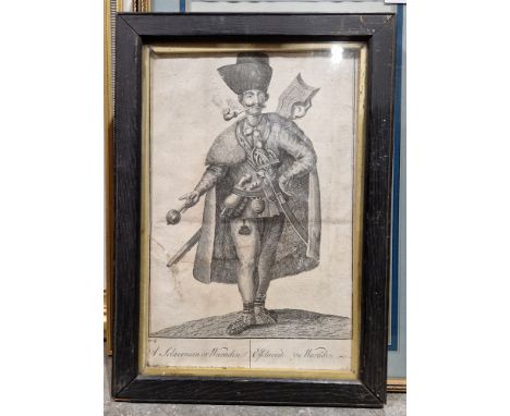 After Cecil Aldin
Two framed prints
'The Quorn' and 'The Warwickshire'
Modern framed Jorrocks cartoon, three framed military 
