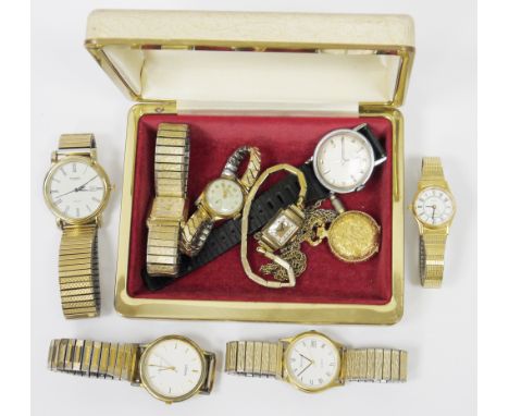 Collection of ladies' wristwatches, including: a Lorus (Japan) water resistant yellow metal and stainless steel wristwatch, i