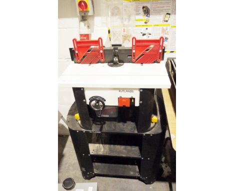 Rutlands spindle/bobbin sander mounted atop metal shelves