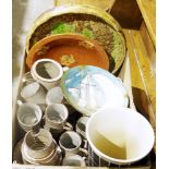 Denby Burlington vase, a studio pottery Creigial Welsh part tea service in grey glaze, a 20th