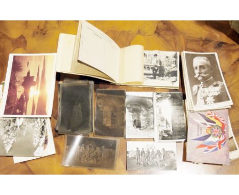 Collection of WWI photographic negatives and modern photographic prints from the aforementioned negatives, a small collection
