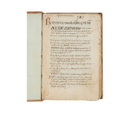 Ɵ Legal compendium, drawing on Justinian, Institutiones, and Bartolo da Sassoferrato, Quaestio et Repetitio, in Latin, manusc