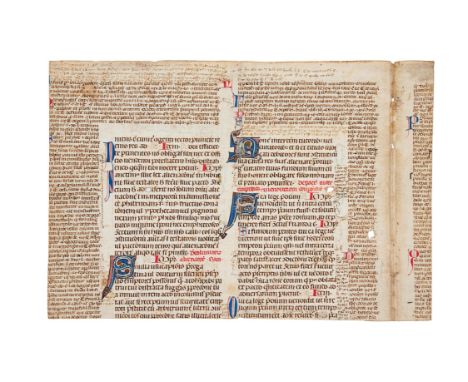 Cutting from a copy of the Corpus Juris Civilis, in Latin, illuminated manuscript on parchment [France (probably Paris), thir