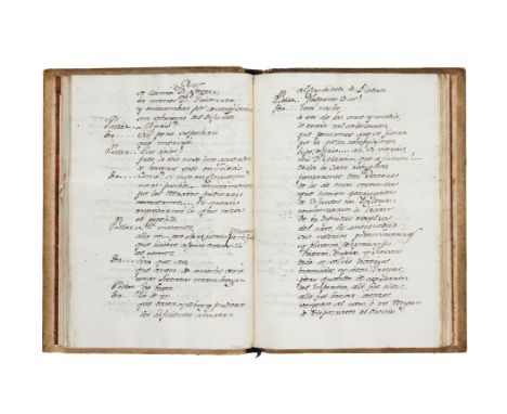 Ɵ Leandro Fernández de Moratín, La Mojigata, Comedia en tres actos, a play in Spanish, presentation copy from the author to B