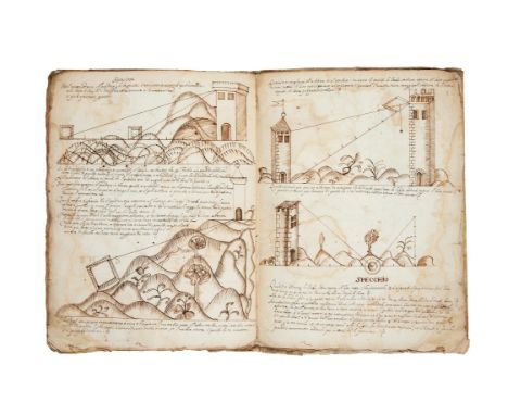 Ɵ Giovanni Scala, Deffinitioni bellisime di geometrica, in Italian, manuscript with illustrations and a volvelle, on paper [I