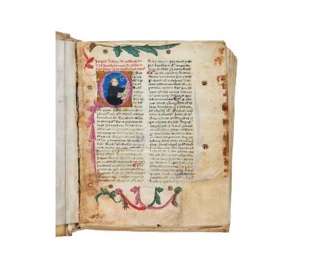 Ɵ Bartholomeus de Sancto Concordio, Summa de casibus conscientiae, in Latin, stout pocket-sized illuminated manuscript on par