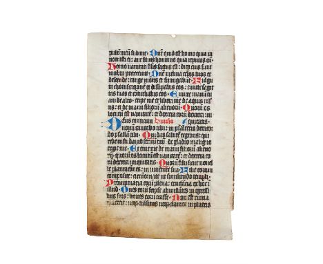 Three leaves from a large Choir Psalter, in Latin, manuscript on parchment [Germany (Würzberg), end of fifteenth century (pro