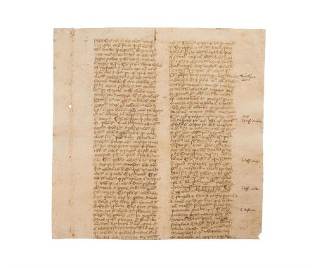 Marsilius of Inghen, Quaestiones on Aristotle, De generatione et corruptione, in Latin, manuscript leaves on paper, later reu